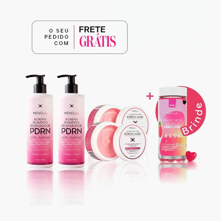 Kit Cabelos PDRN: 2 Korean Shampoo PDRN + 2 Korean Mask