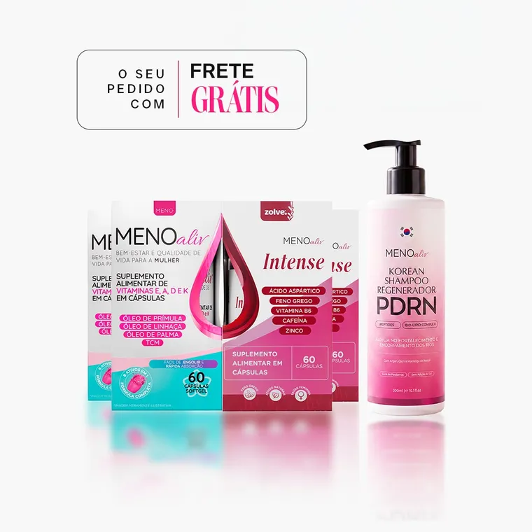 Kit Completo: 2 Meno Aliv + 2 Intense + Korean Shampoo PDRN