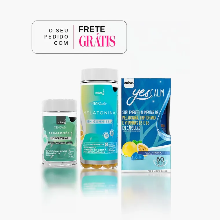 Kit Sono e Calma: Trimagnésio + Gummy Melatonina + Yes Calm