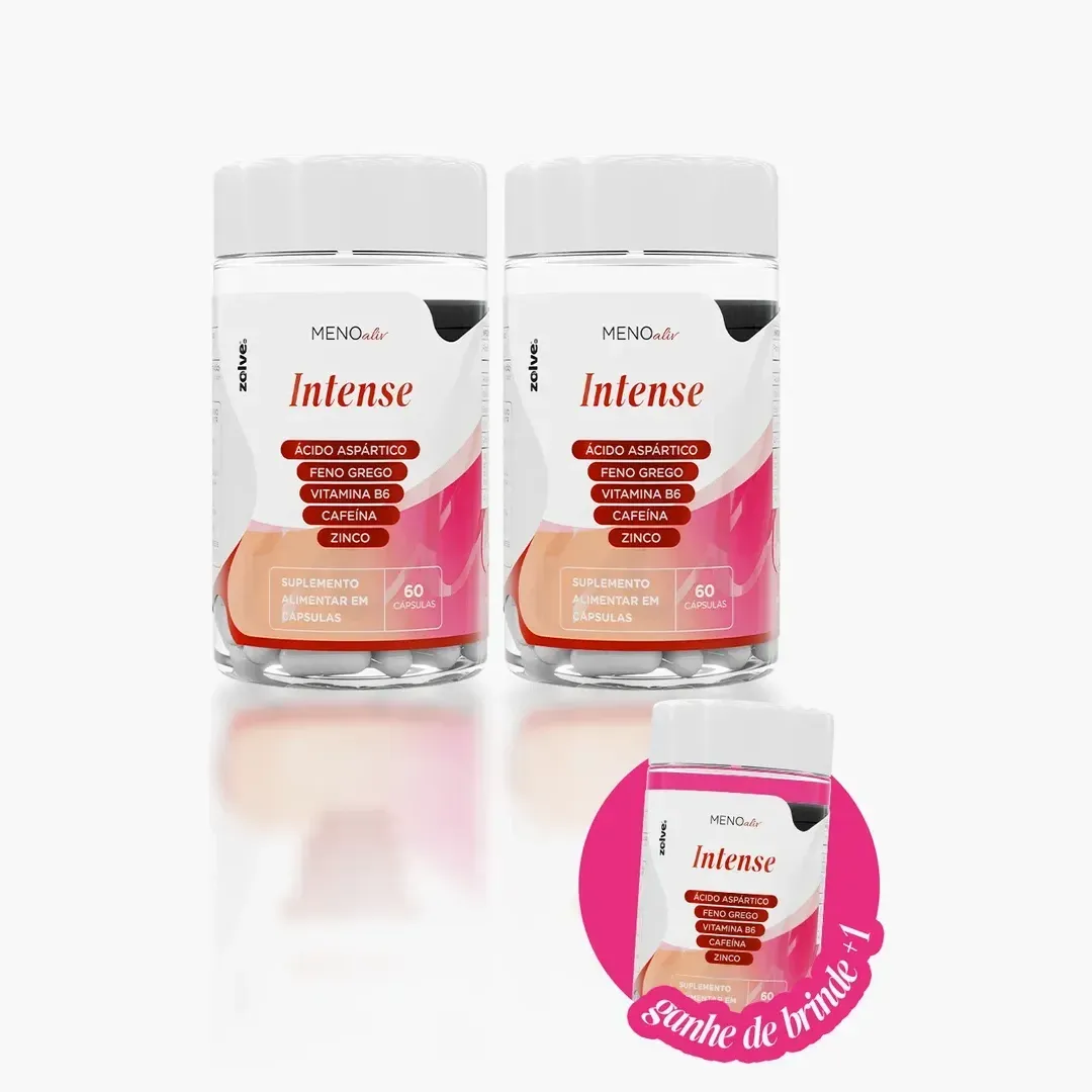 Compre 2, Leve 3 — tratamento de 90 dias de Meno Aliv Intense com 1 pote de brinde