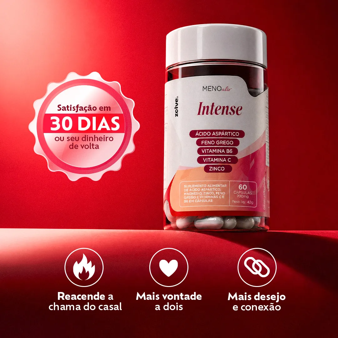 Meno Aliv Intense com garantia de satisfação em 30 dias ou seu dinheiro de volta