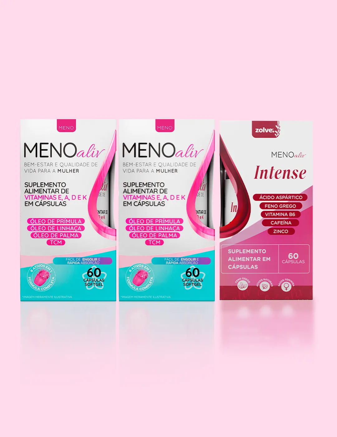 Kit com 3 potes de Meno Aliv