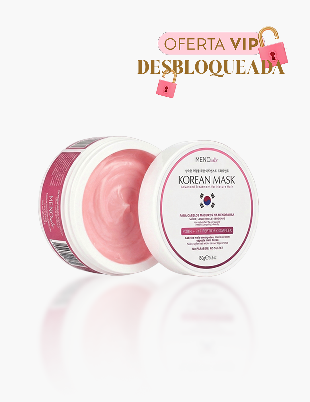 Meno Aliv Korean Mask - máscara capilar coreana para cabelos na menopausa