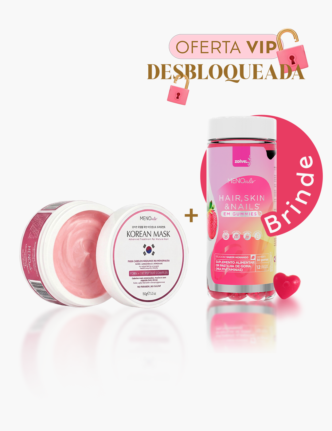 Meno Aliv Korean Mask + Gummy Hair de brinde