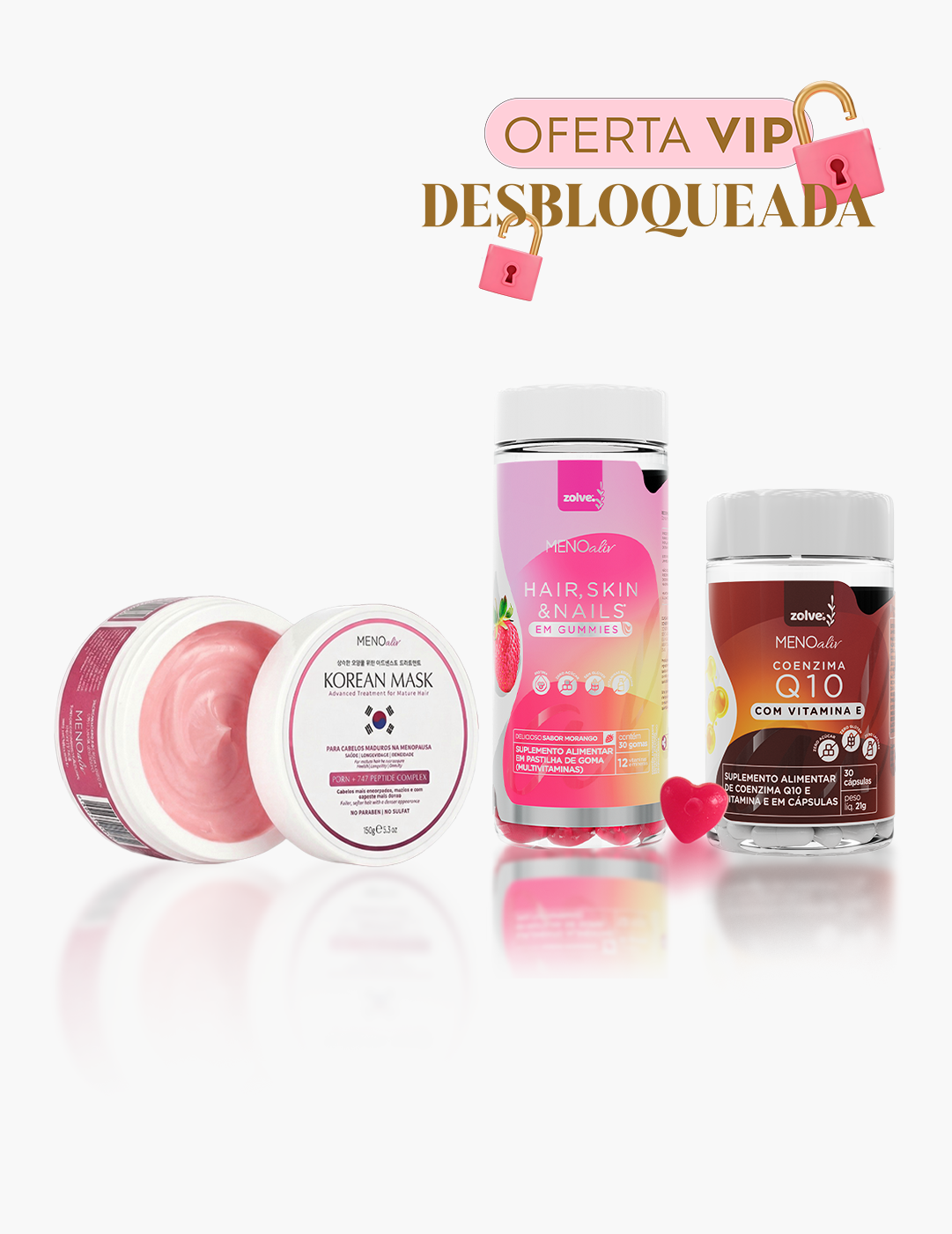 Meno Aliv Korean Mask + Gummy Hair + Coenzima Q10
